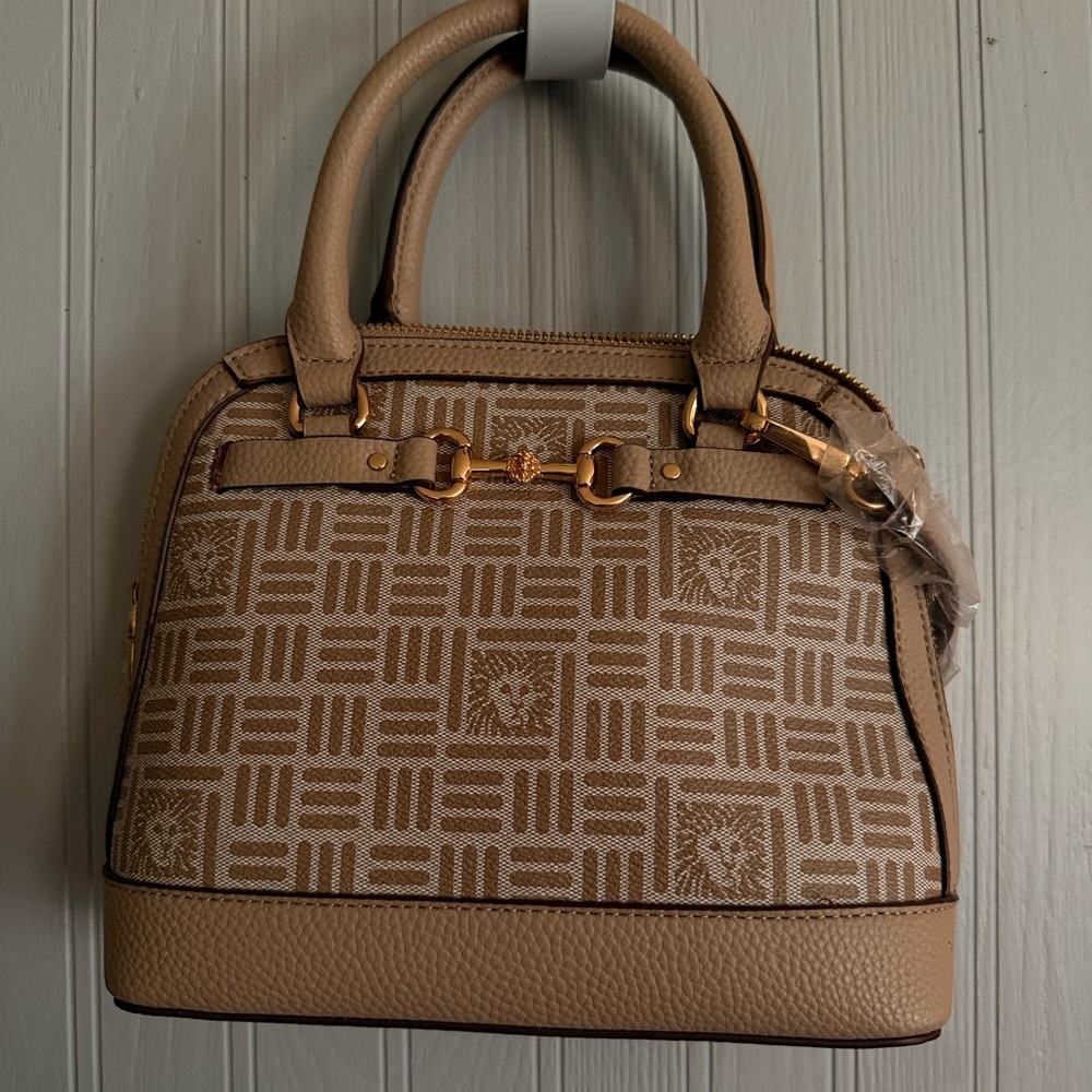 Anne Klein Beige and Gold Satchel